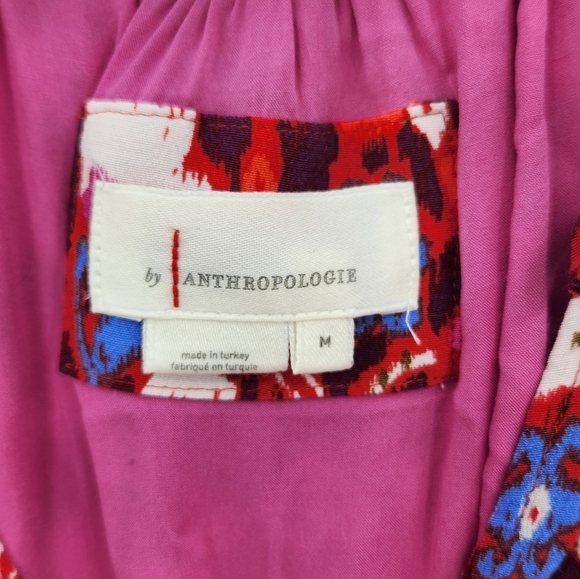 Anthropologie Robin Tiered Mini Dress Whimsical‎ Cat Ruffled Red Medium - Picture 3 of 7